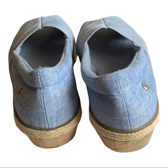 Grasshopper Women’s  Blue Denim Peach Open Toe Canvas Flat , Size 8 - Picture 7 of 15
